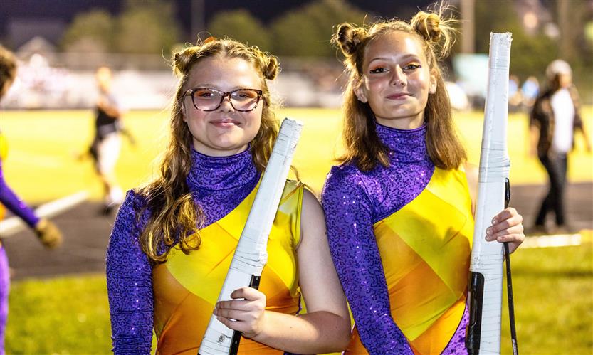 Bands perform on football field